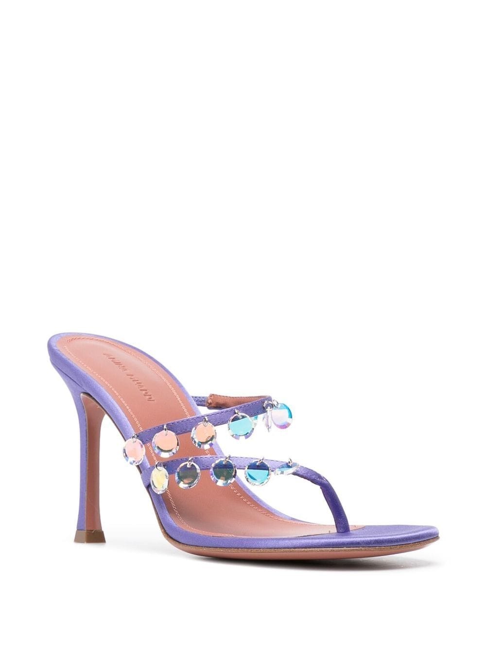 White Sacora 85 crystal-embellished satin sandals | Jimmy Choo | MATCHES UK