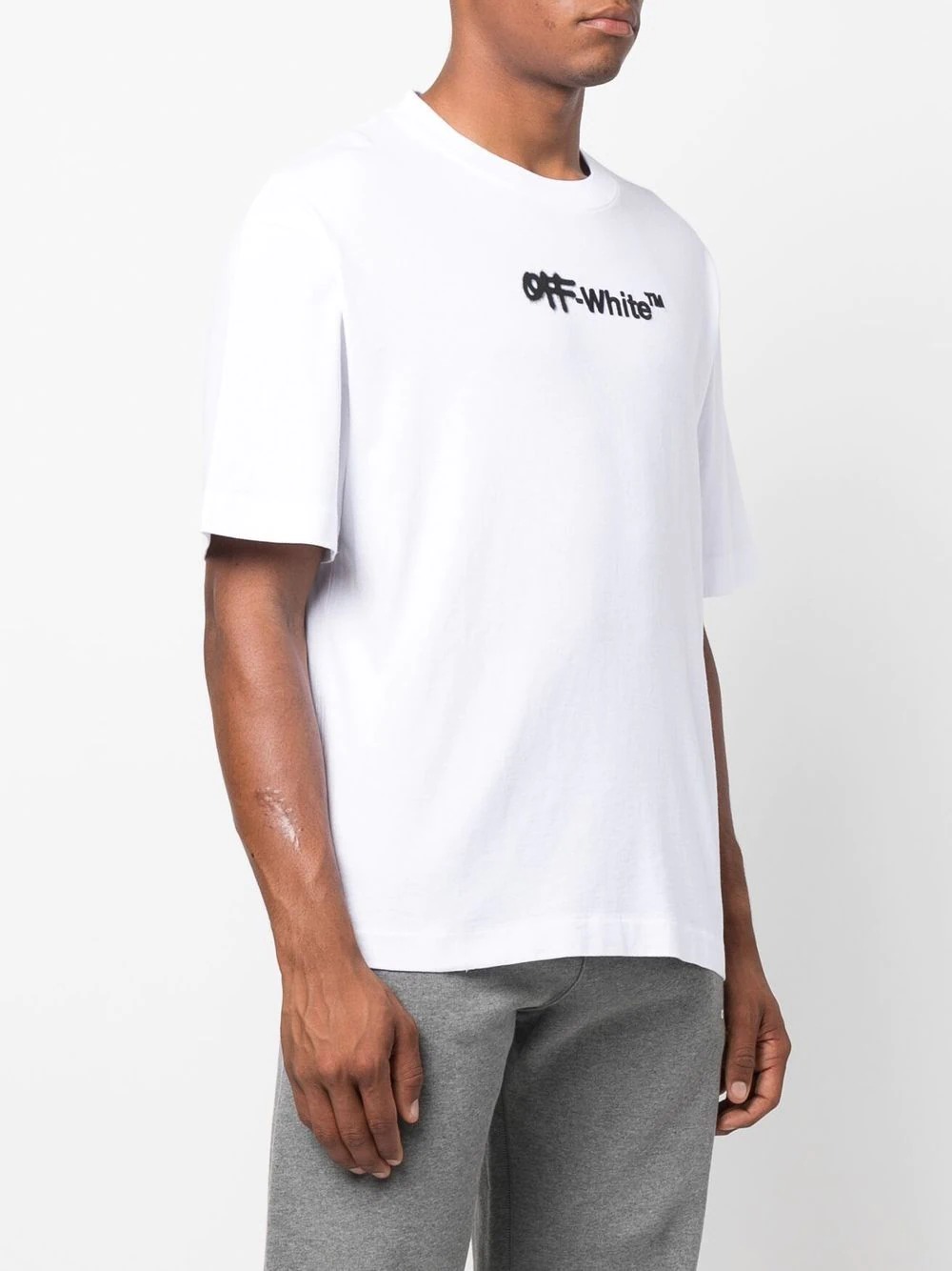 Off-White embroidered-logo cotton shirt - Black