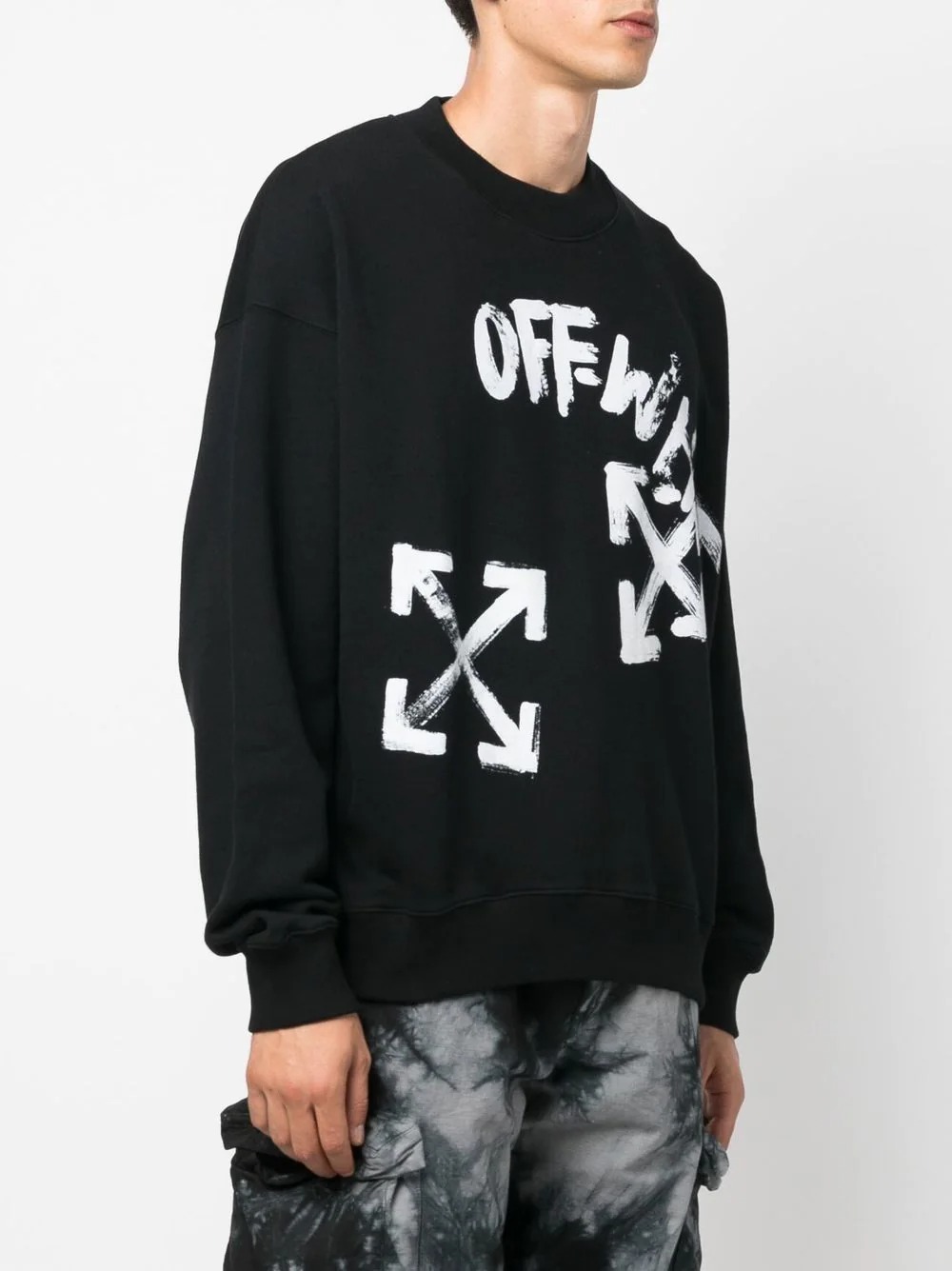 Off-White Arrow-embroidered cotton sweatshirt - Black