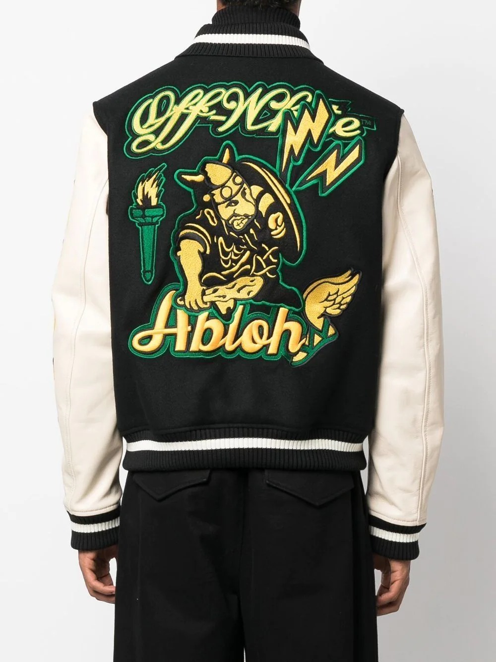 Off-White Kids OW Patch Varsity Jacket