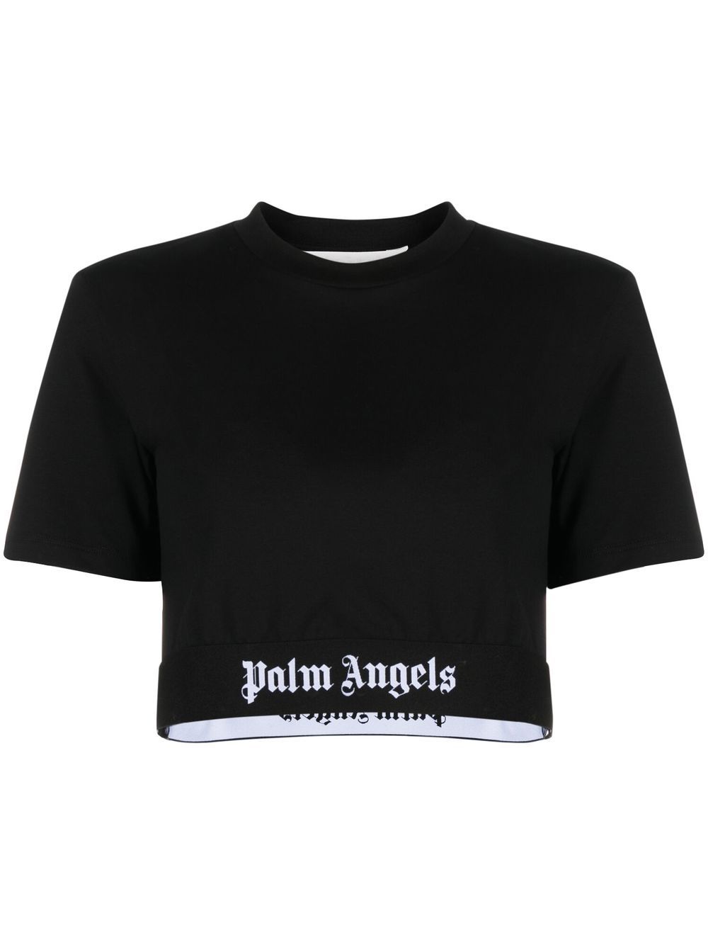 Buy Tops Palm Angels logo-band cropped T-shirt