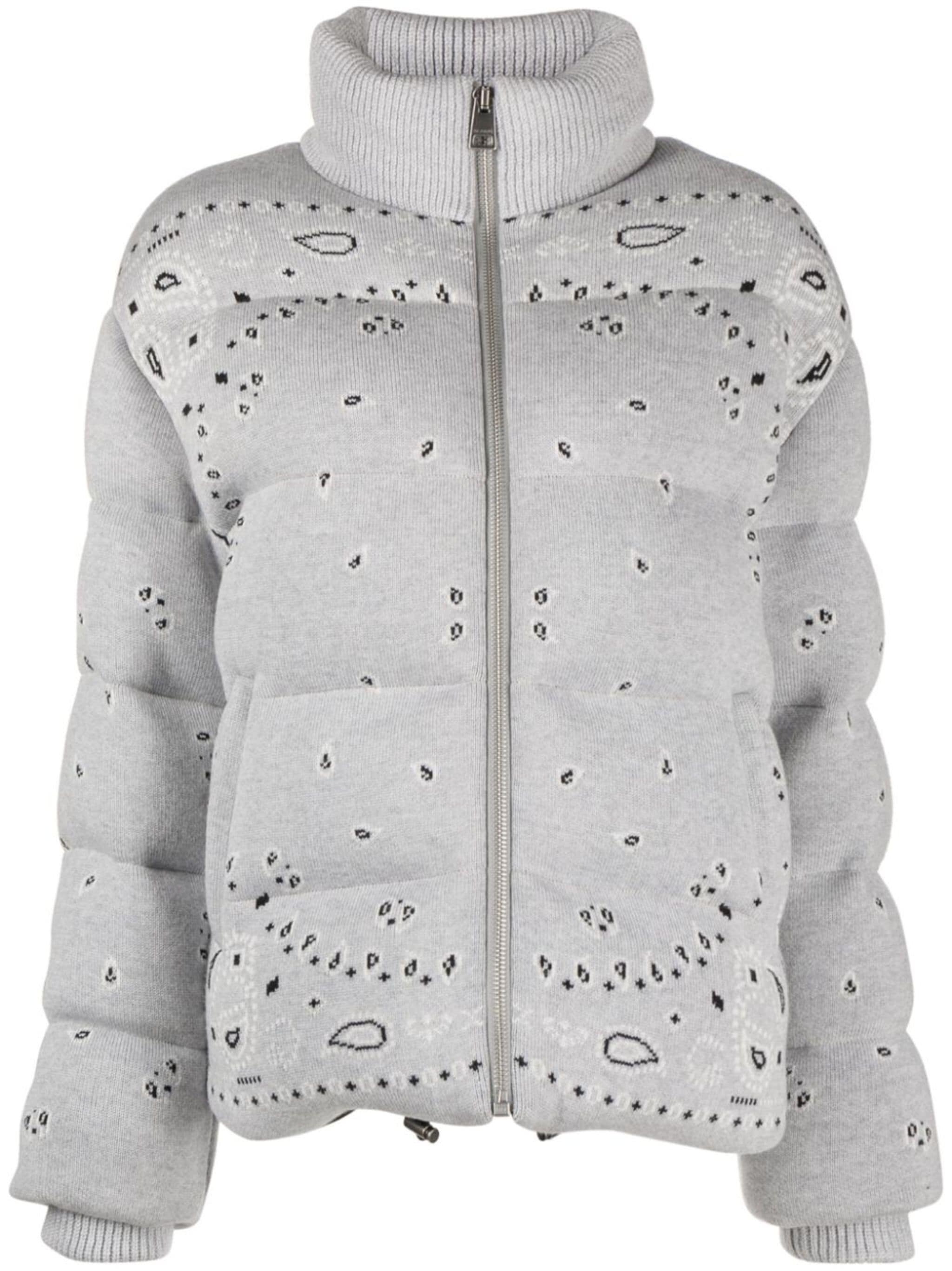 Gray Bandana Print Bomber Jacket by sacai on Sale