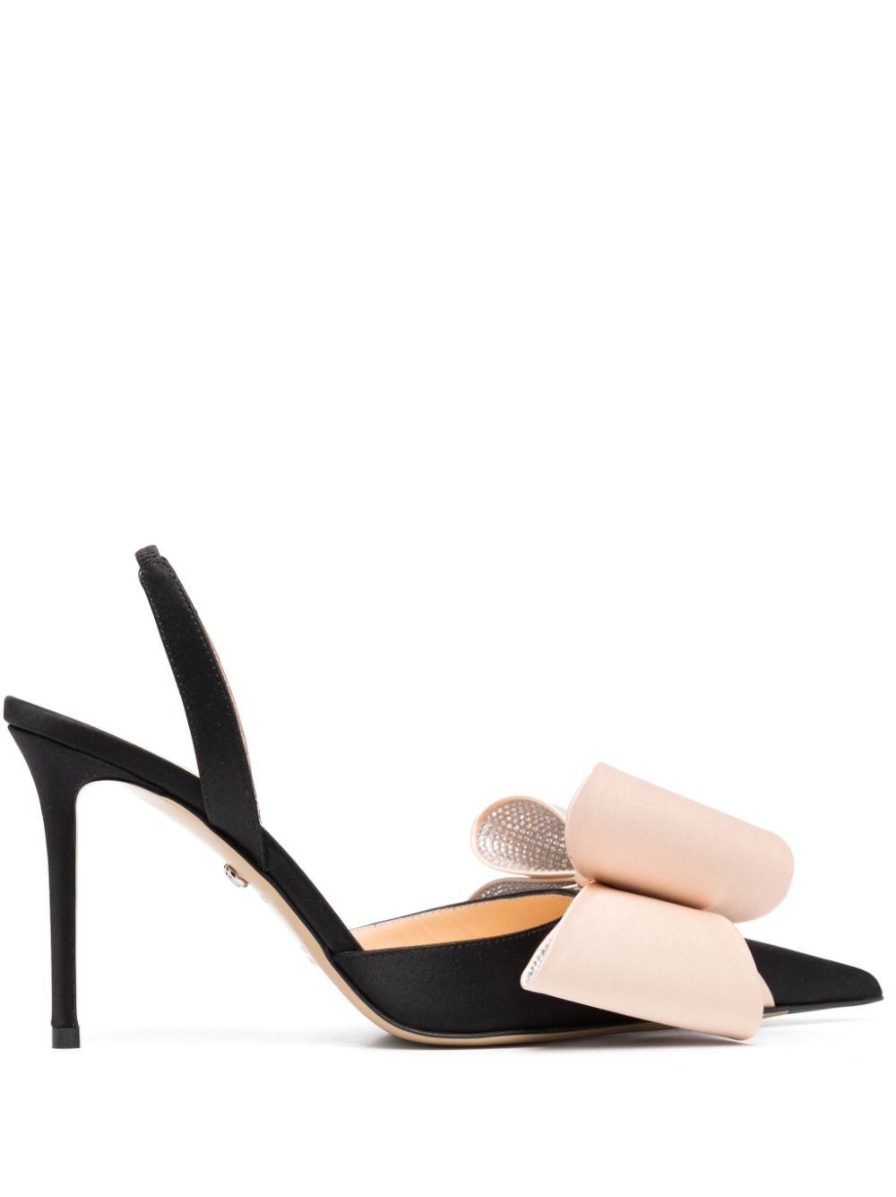 Ines leather-trimmed satin slingback pumps in white - Saint Laurent |  Mytheresa