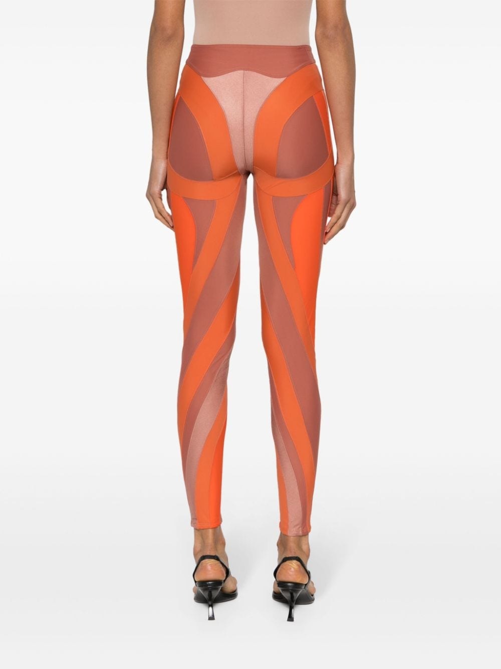tan bi-color spiral leggings  MUGLER Official Website – Mugler