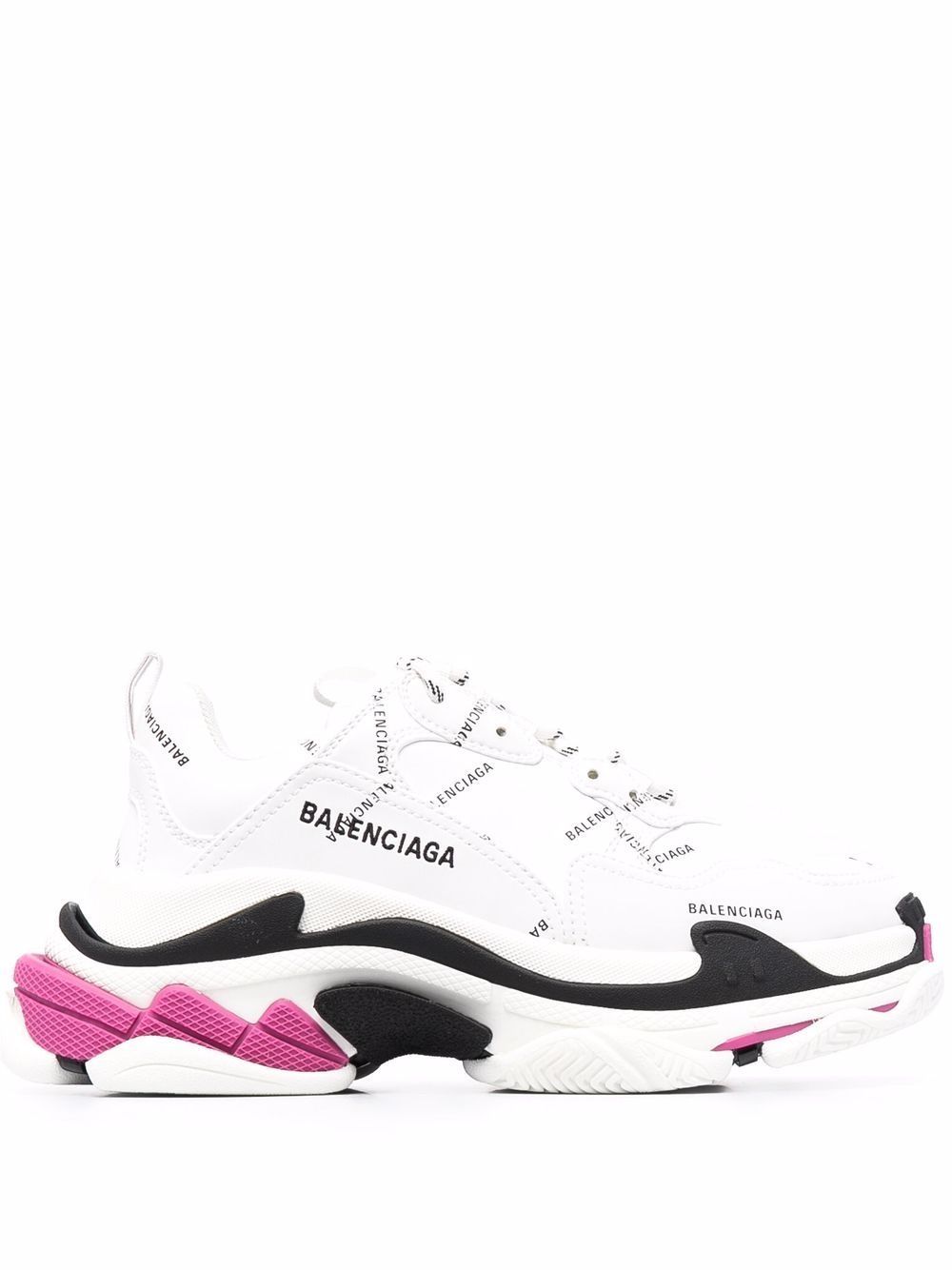 Balenciaga BlackPink Leather And Mesh Race Runner Low Top Sneakers Size 37  For Sale at 1stDibs