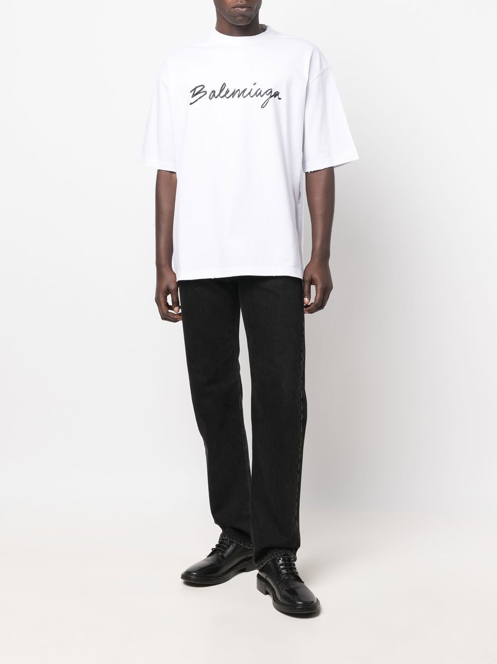 Cotton Printed Balenciaga T-Shirt for Men - White - KDB Deals