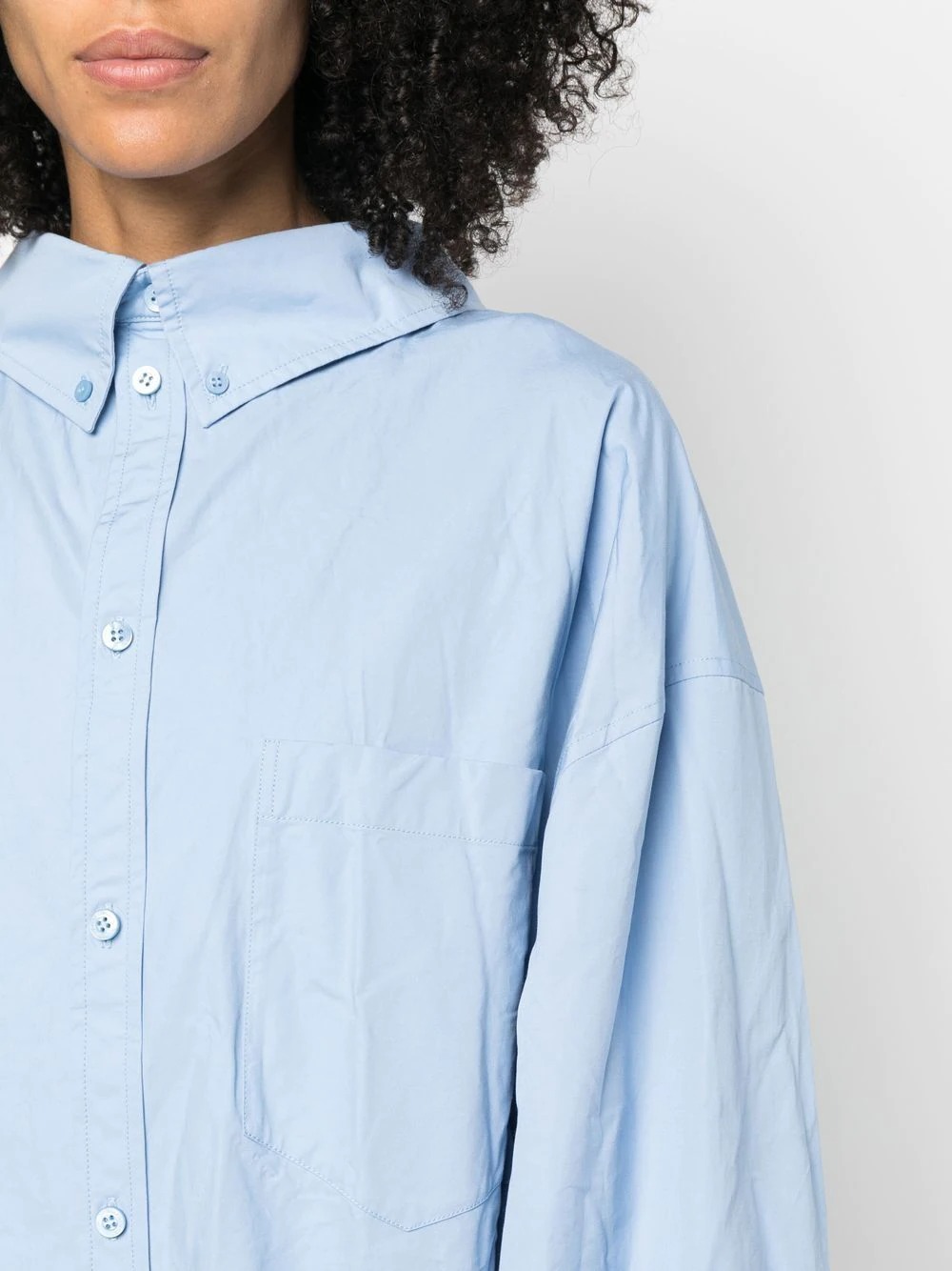 Womens Twisted Sleeve Shirt in Blue  Balenciaga GB