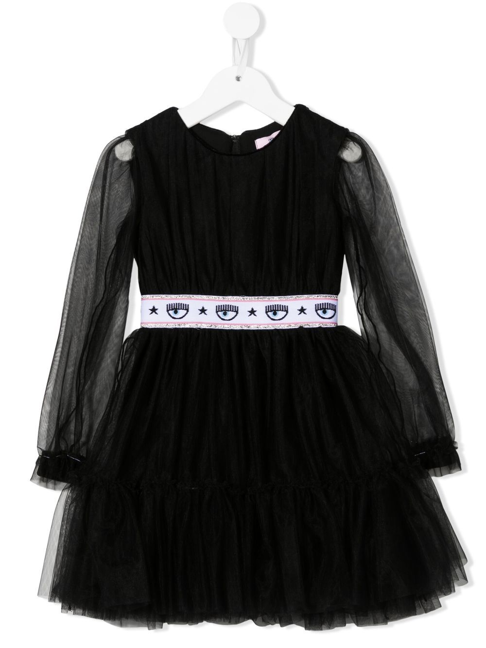 Buy Dresses Chiara Ferragni Kids logo-tape tulle dress (510903