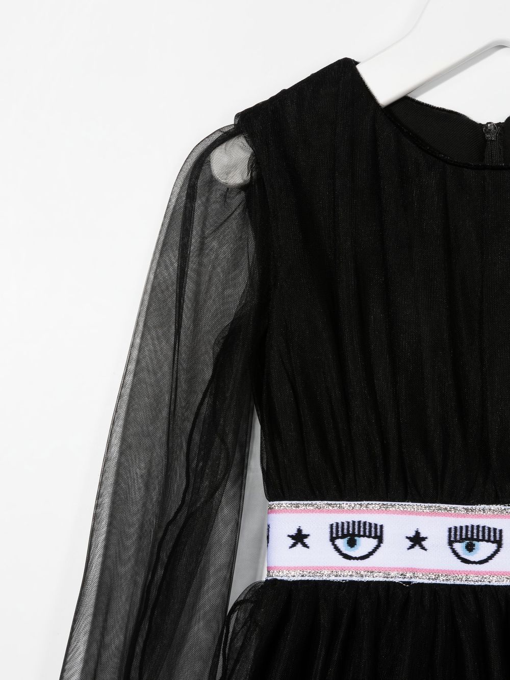Buy Dresses Chiara Ferragni Kids logo-tape tulle dress (510903
