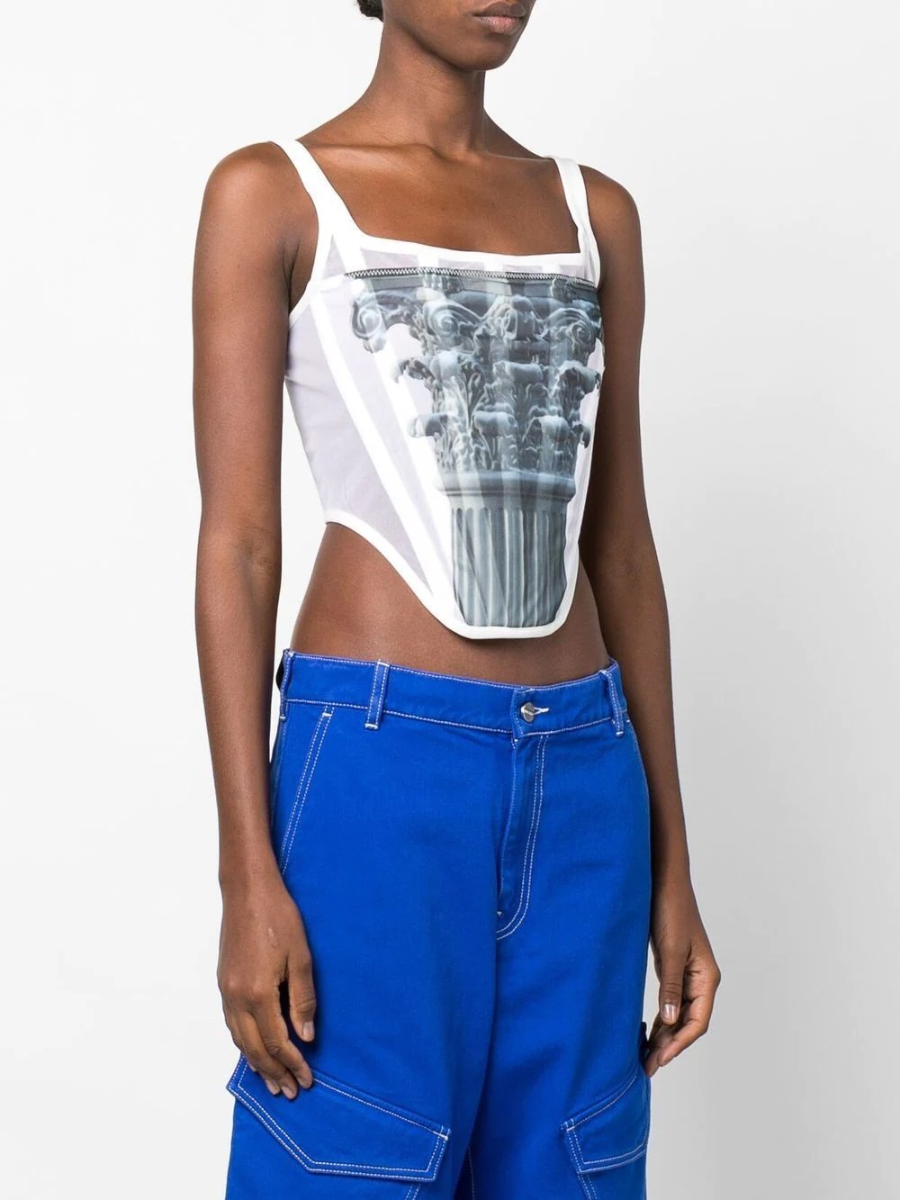 Buy Tops Dion Lee graphic-print corset top (A3557P)