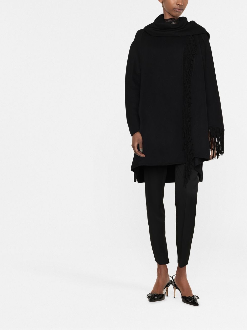 Ermanno Scervino asymmetric cashmere cardi-coat - Black