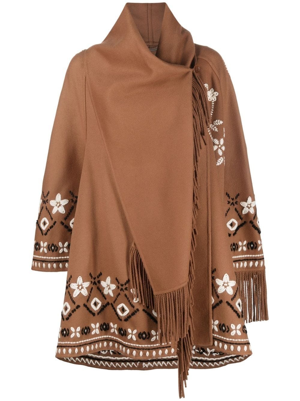 Embroidered Fringe Asymmetrical Cape - Women - Ready-to-Wear