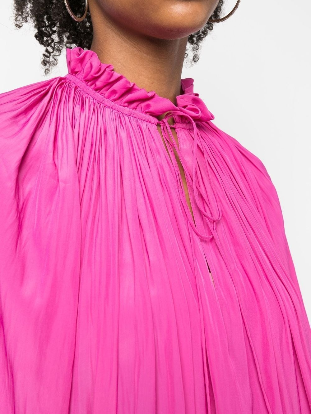 Lanvin long-sleeve pleated blouse - Pink