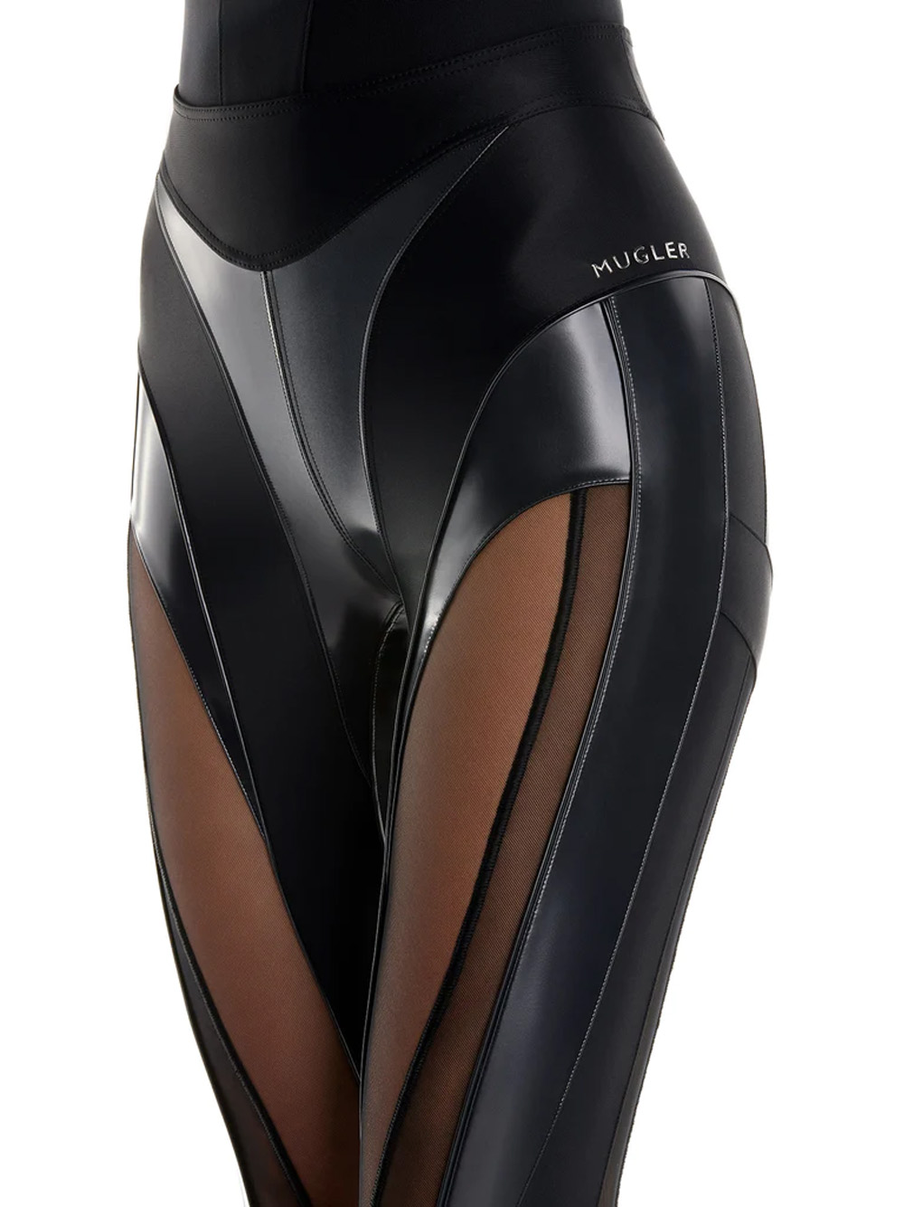 Buy Leggings Mugler glossy sheer spiral legging (22S1PA0348842)