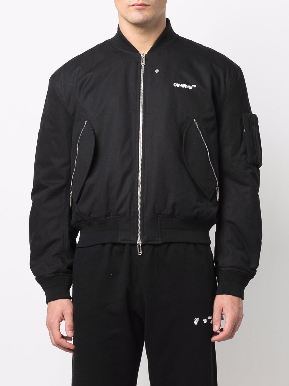 Off-White rear Diag-print jacket - Black