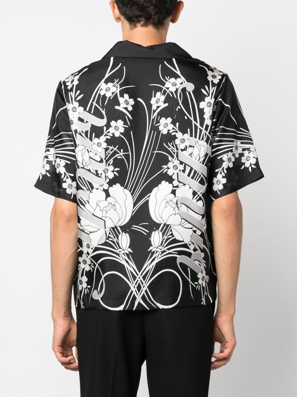 AMIRI floral-print silk shorts - Black Short leggings with logo