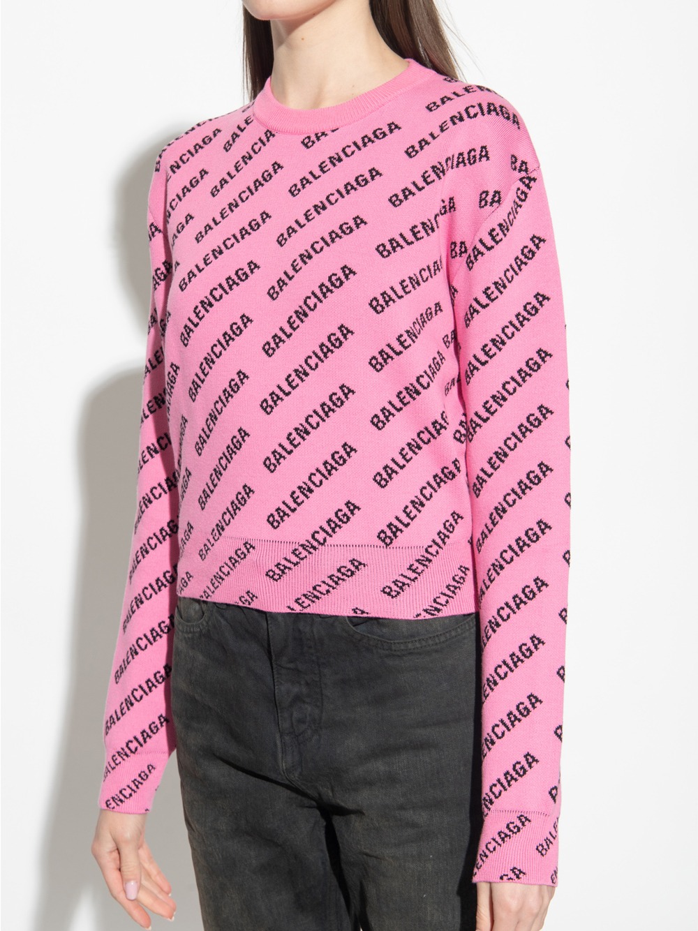 Buy Knitwear Balenciaga mini logo jumper (694255 T3233) | Luxury