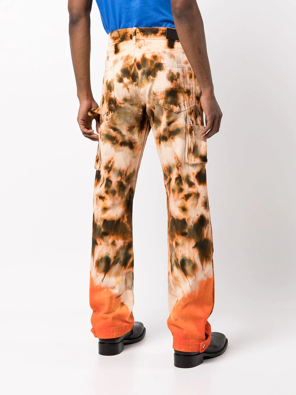 AMIRI Flared Tie-Dyed Quilted Shell Cargo Trousers for Men