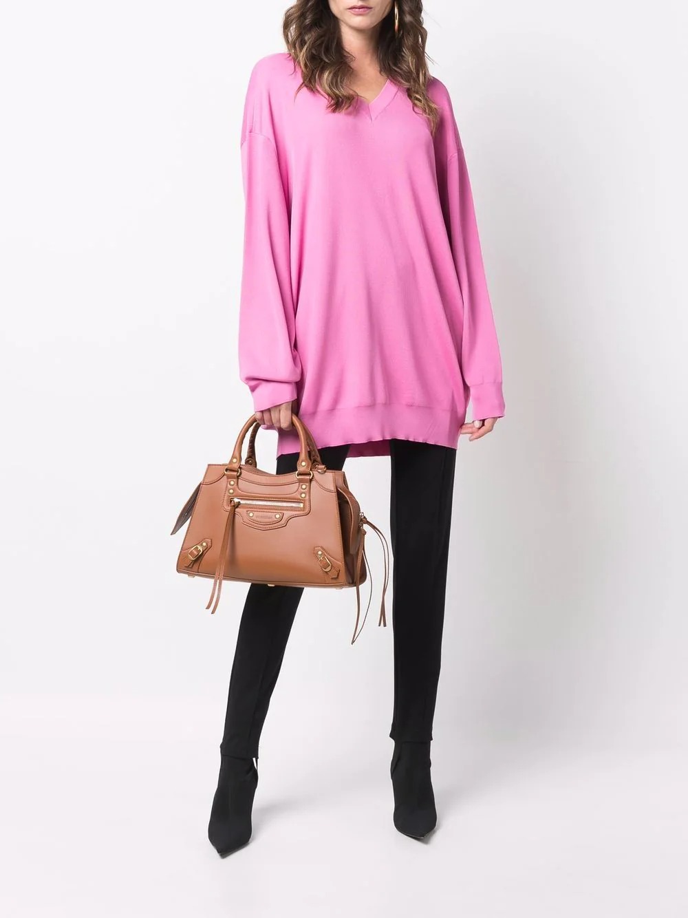 Buy Hoodies and sweatshirts Balenciaga V neck ribbed knit jumper