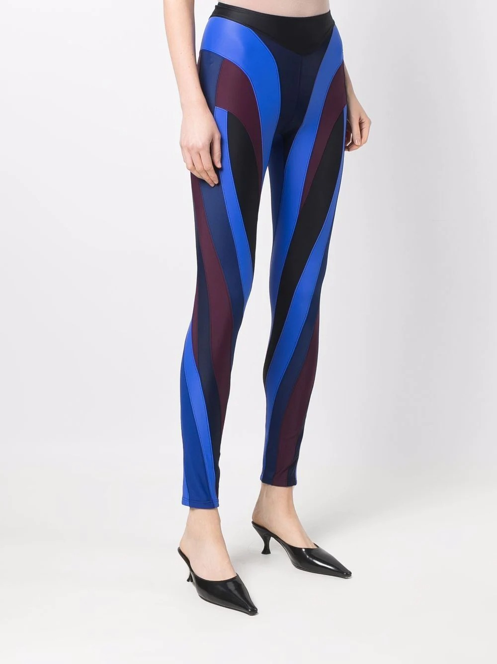 spiral-pattern high-waisted leggings