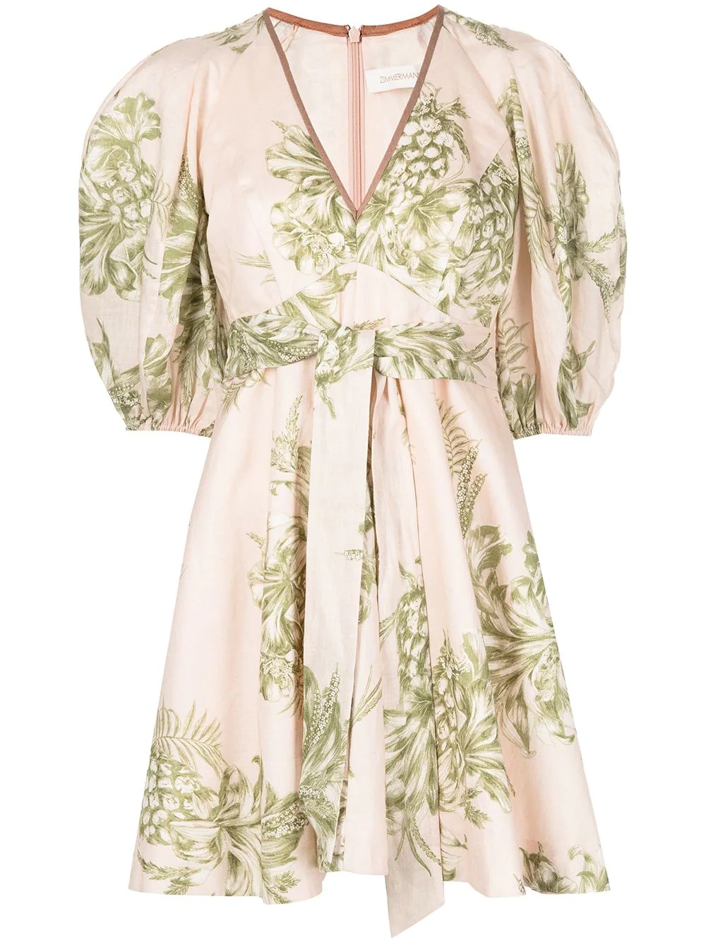 Buy Dresses Zimmermann leaf-print linen mini dress (1197DRPOS