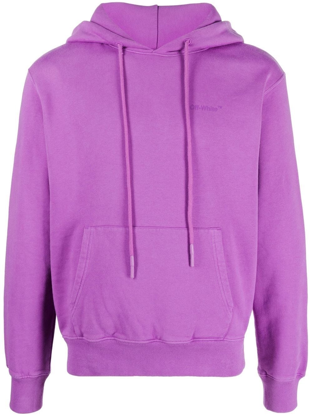 Off-White logo-print Cotton-jersey Sweatshirt Purple