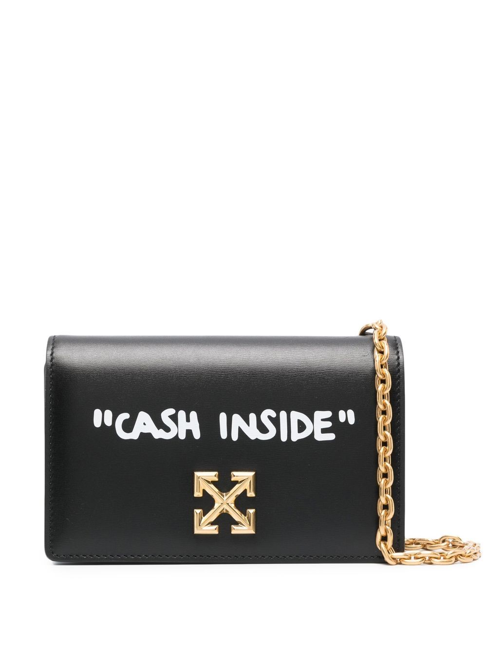 Shop Off-White Jitney 1.4 Cash Inside Leather Top Handle Bag