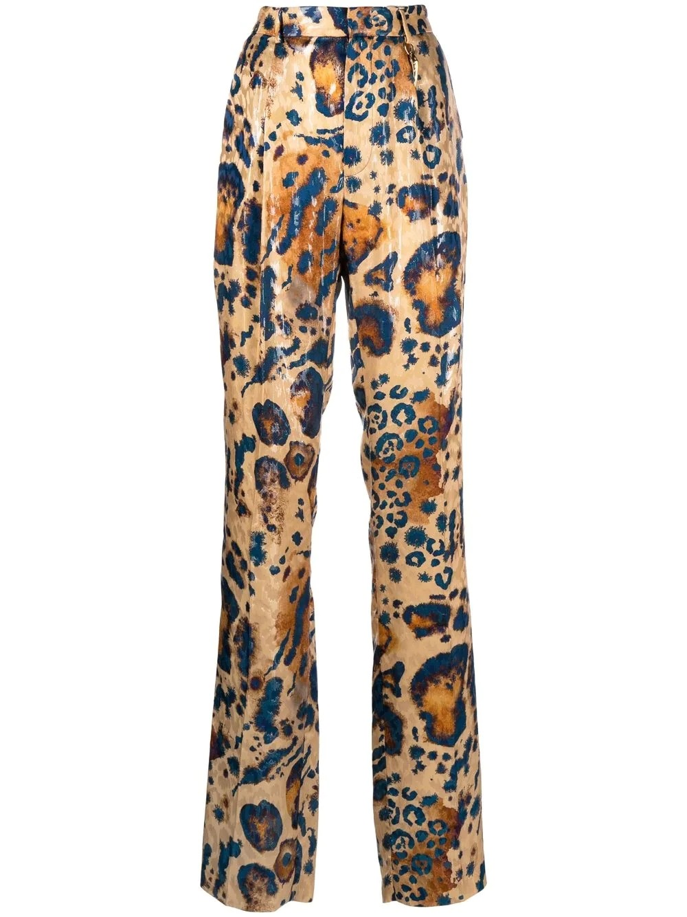 Roberto Cavalli Leopard-print Straight-leg Trousers - Neutrals |  Editorialist