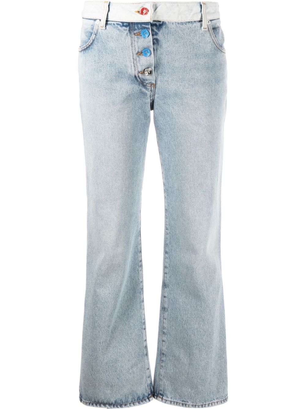 Low-rise flared jeans in blue - Off White