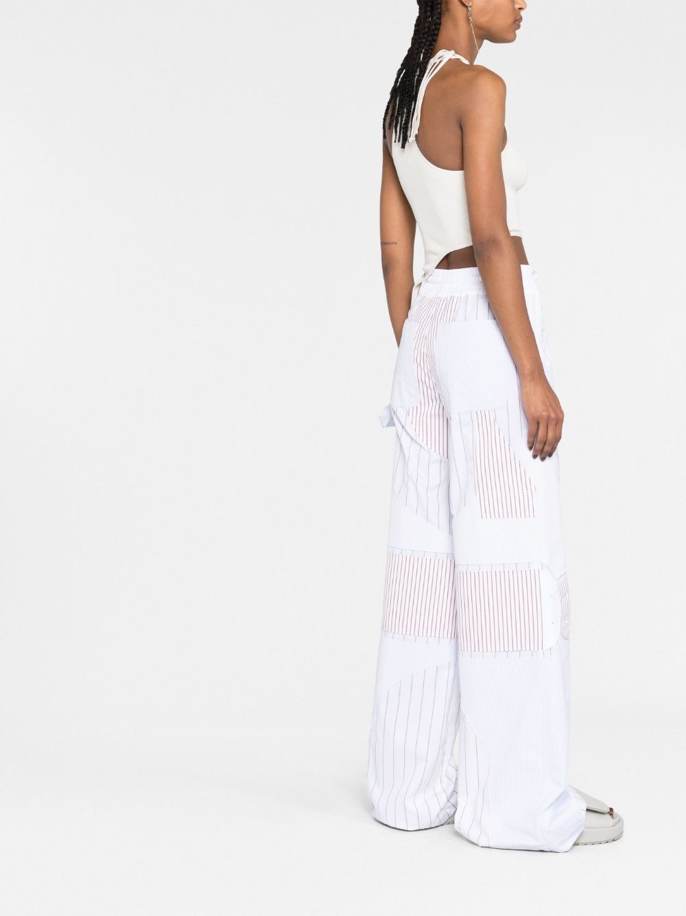 Buy Pants Off-White patchwork wide-leg trousers