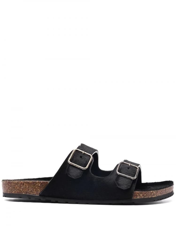 Saint Laurent - buckled slide sandals black