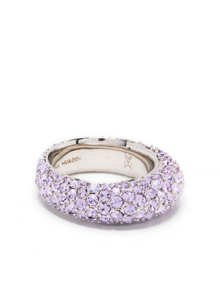 Amina Muaddi - crystal-embellished ring