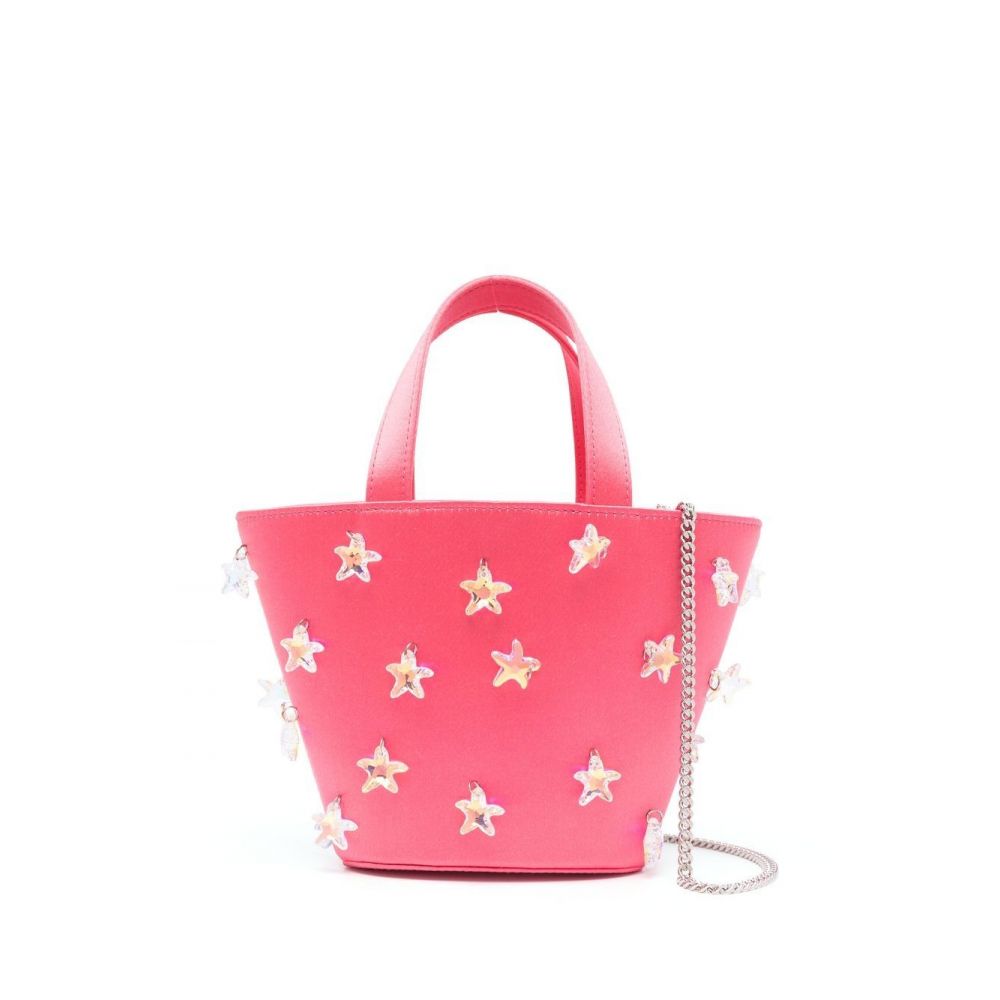 Amina Muaddi - star-embellished mini bucket bag