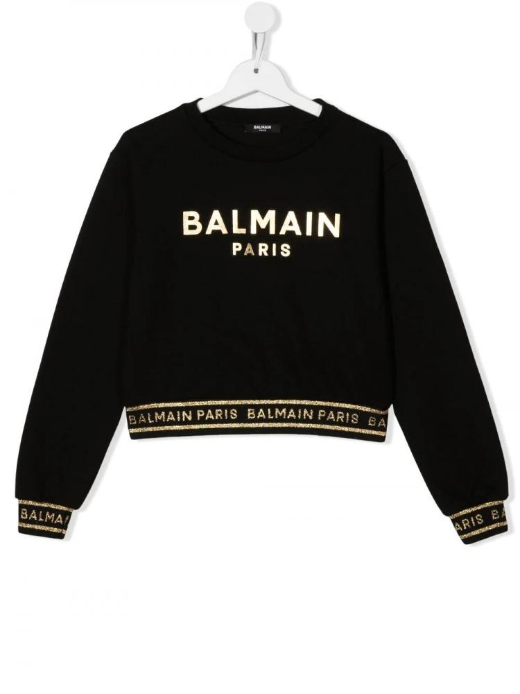 Balmain Kids - metallic-logo sweatshirt