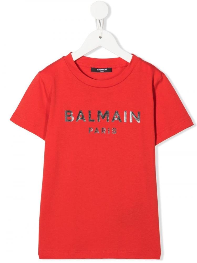 Balmain Kids - embroidered-logo T-shirt red