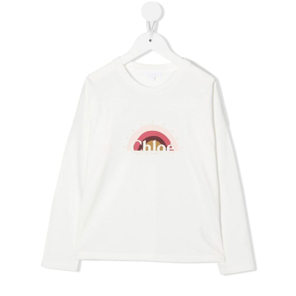 Chloe Kids - logo print long-sleeve T-shirt