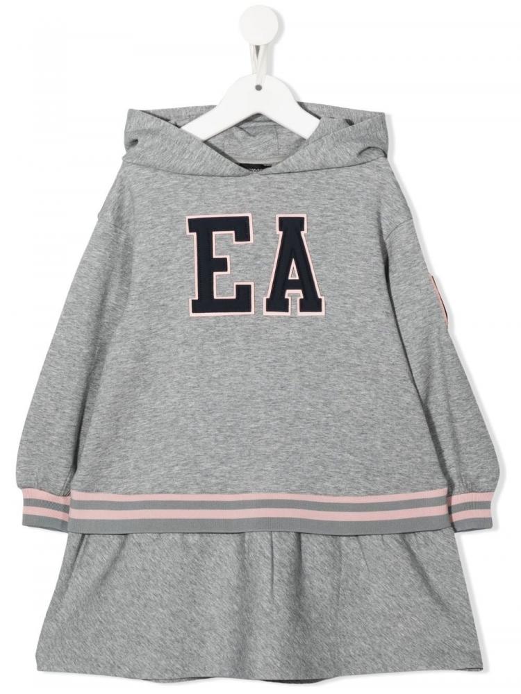 Emporio Armani Kids - logo-print hooded jumper dress
