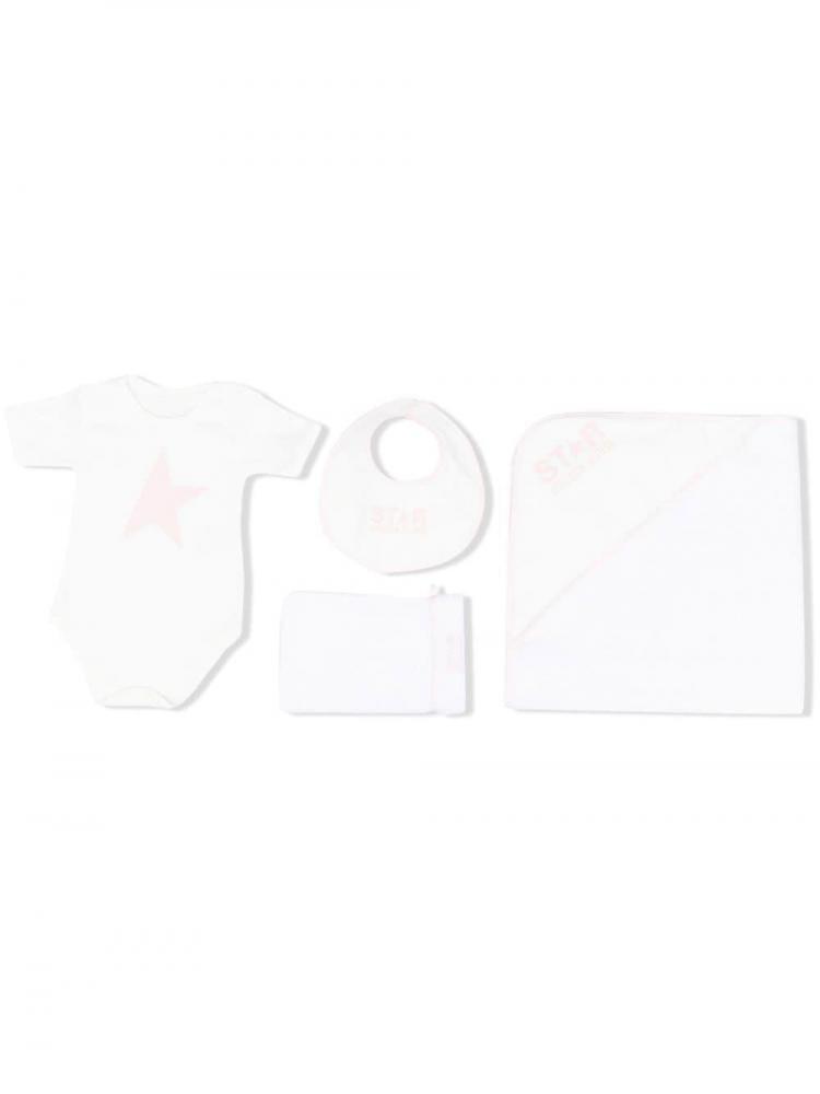 Golden Goose Kids - star print babygrow white pink