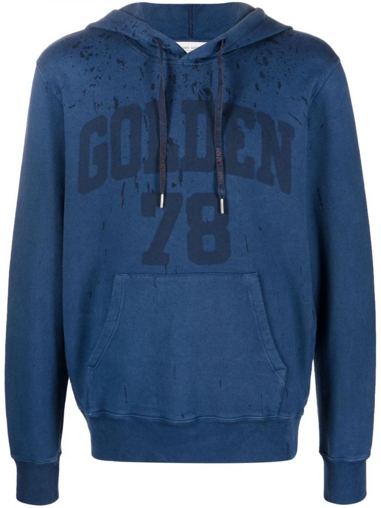 Golden Goose - logo-print long-sleeve hoodie
