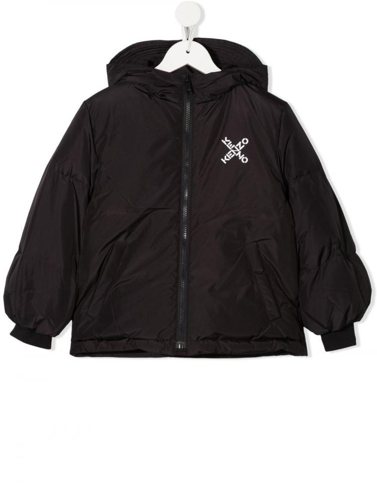 Kenzo Kids - cross logo-print padded jacket