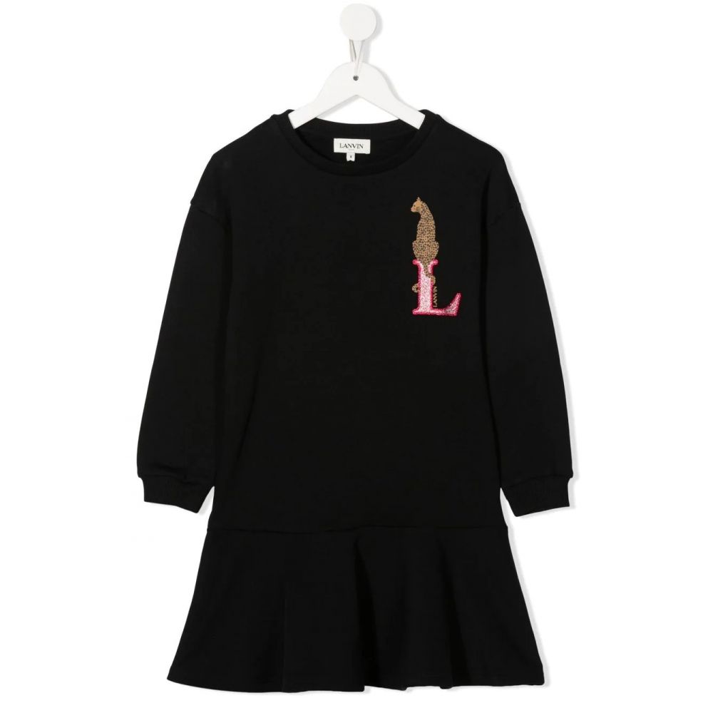 Lanvin Kids - embroidered-logo sweatshirt dress