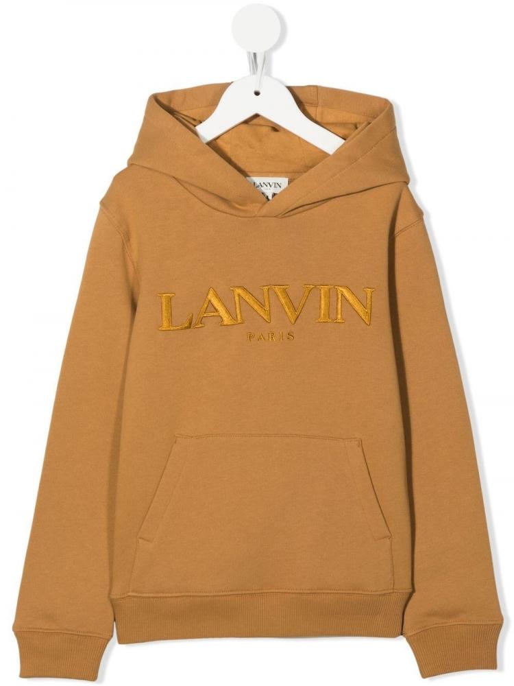 Lanvin Kids - appliquè logo cotton hoodie