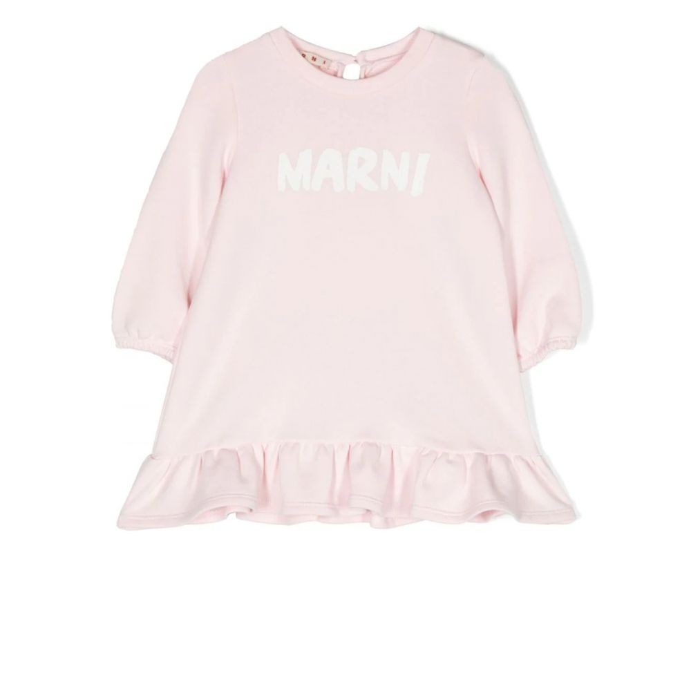 Marni Kids - logo ruffle-trim dress