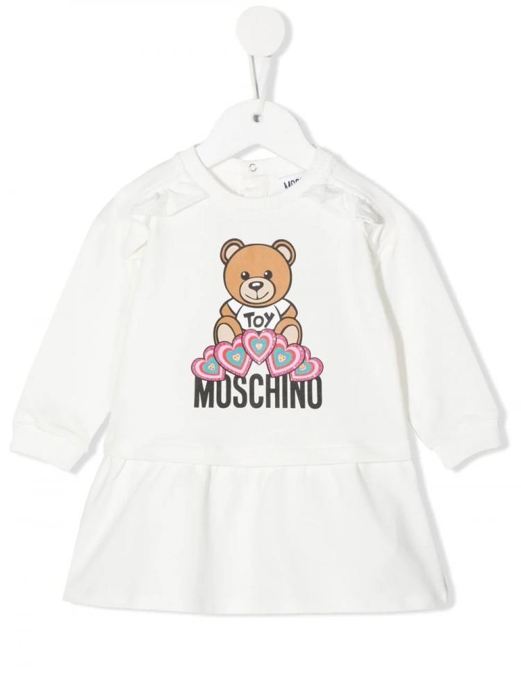Moschino Kids - Teddy Bear-print ruffled mini dress