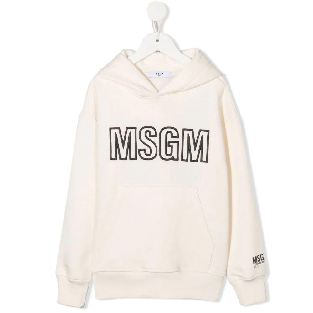 MSGM Kids - embroidered logo cotton hoodie