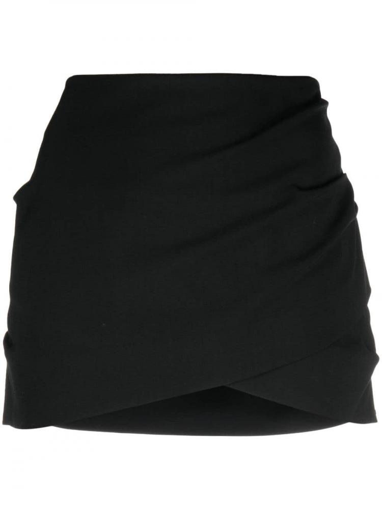Off-White - logo-patch draped mini skirt