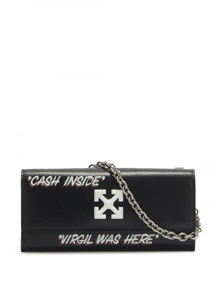 Off-White - Quote-motif Jitney chain wallet