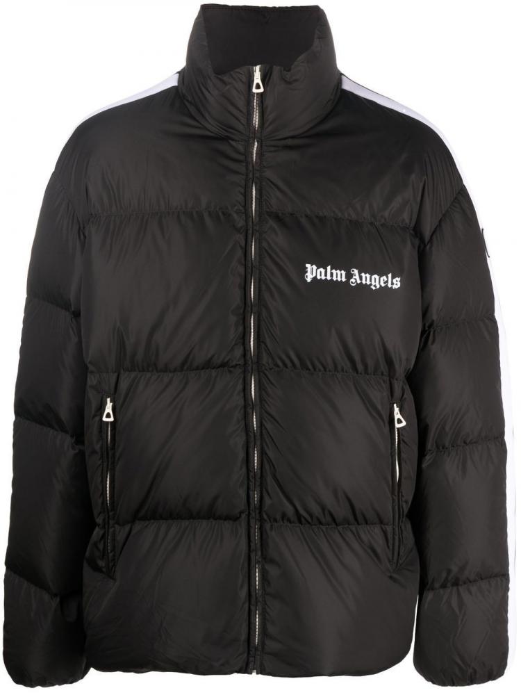 Palm Angels - logo-trim padded short jacket