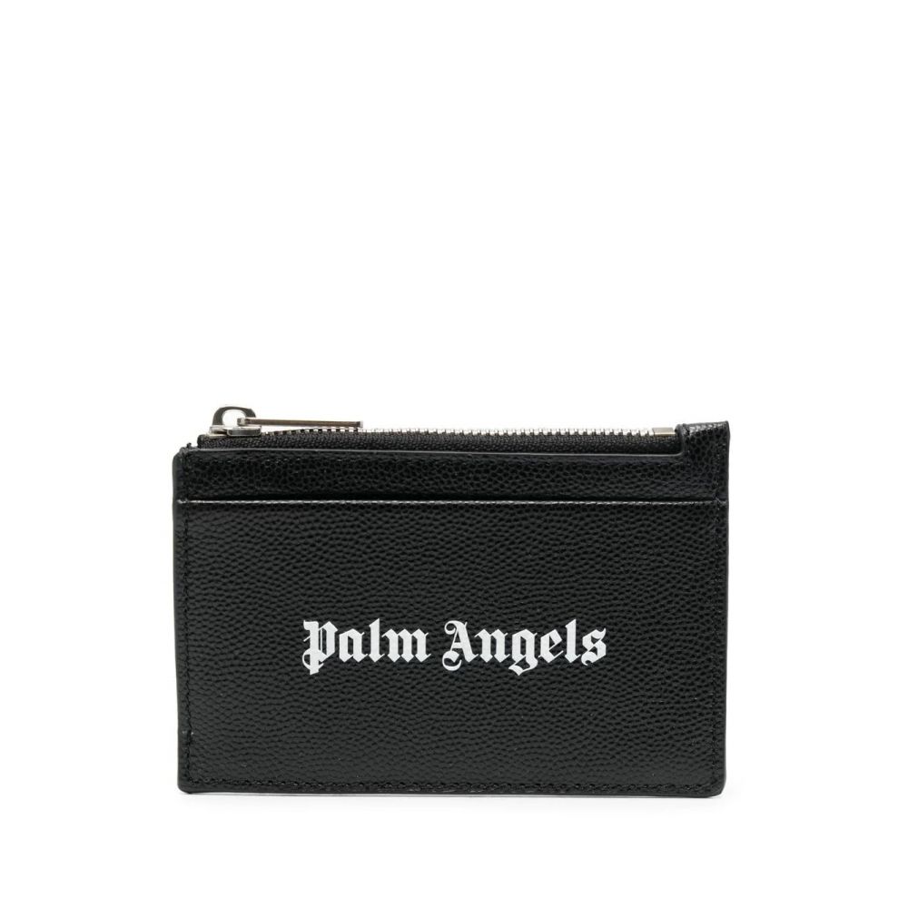 Palm Angels - Gothic logo-print zipped cardholder