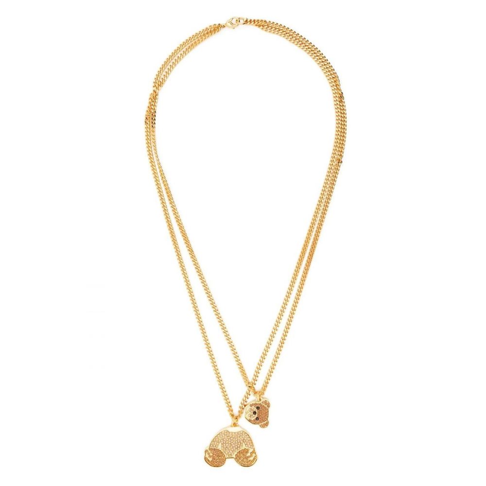 Palm Angels - crystal-embellished bear pendant necklace
